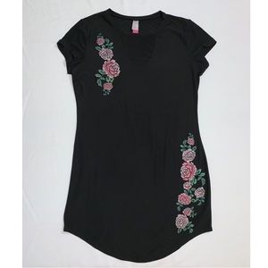 Black Bodycon Floral Dress size XL